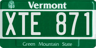 VT license plate XTE871