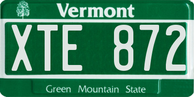 VT license plate XTE872