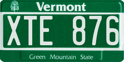 VT license plate XTE876