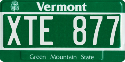VT license plate XTE877