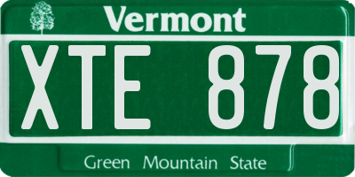 VT license plate XTE878