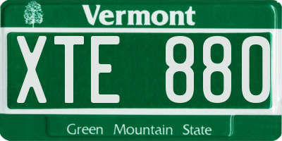 VT license plate XTE880