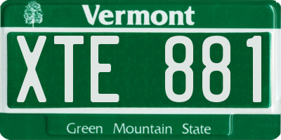 VT license plate XTE881