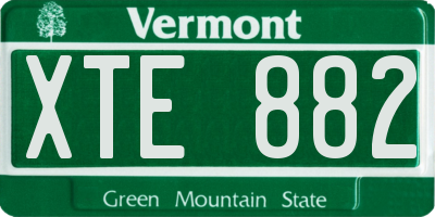 VT license plate XTE882