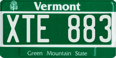 VT license plate XTE883