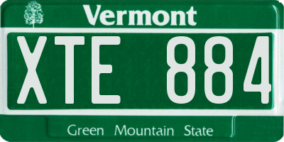 VT license plate XTE884
