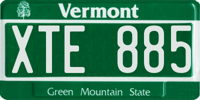 VT license plate XTE885