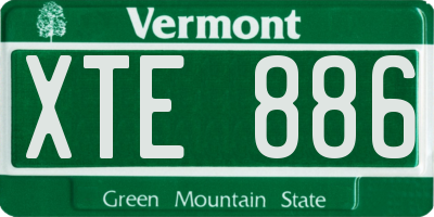 VT license plate XTE886
