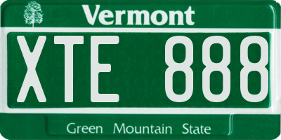 VT license plate XTE888