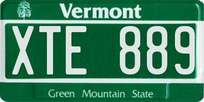 VT license plate XTE889