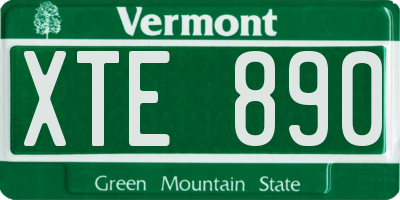 VT license plate XTE890