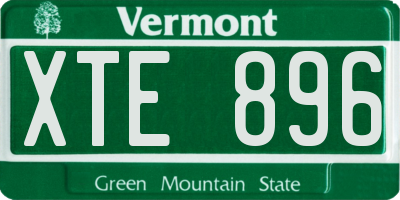 VT license plate XTE896
