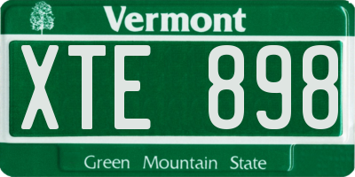 VT license plate XTE898