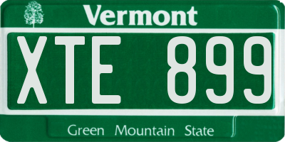 VT license plate XTE899