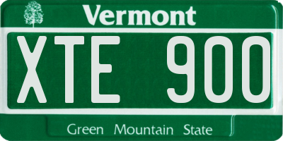 VT license plate XTE900