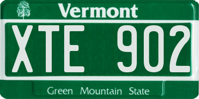 VT license plate XTE902