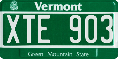 VT license plate XTE903
