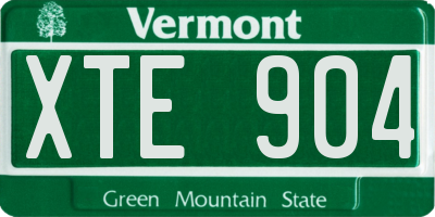 VT license plate XTE904