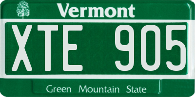 VT license plate XTE905