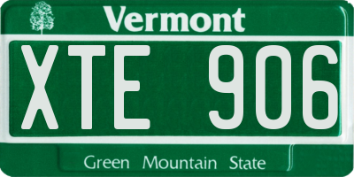 VT license plate XTE906