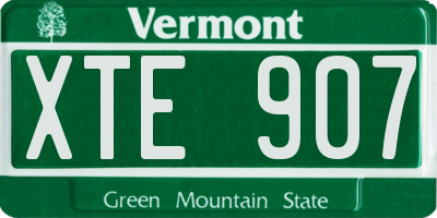 VT license plate XTE907