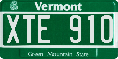 VT license plate XTE910
