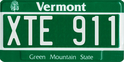 VT license plate XTE911