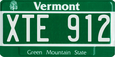 VT license plate XTE912