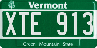 VT license plate XTE913