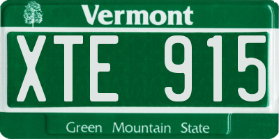 VT license plate XTE915