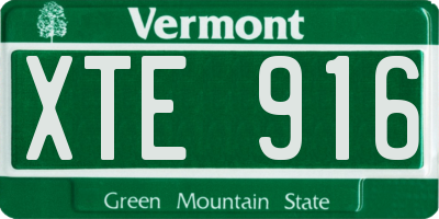 VT license plate XTE916