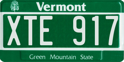VT license plate XTE917