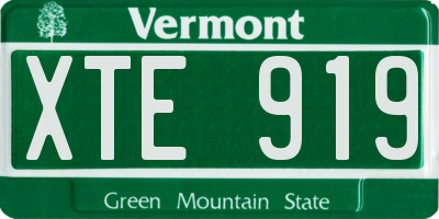 VT license plate XTE919