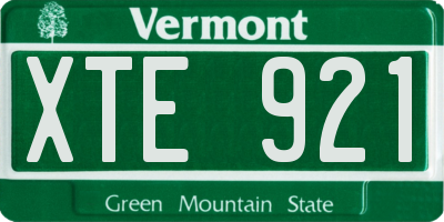 VT license plate XTE921