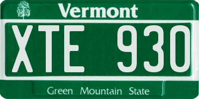 VT license plate XTE930