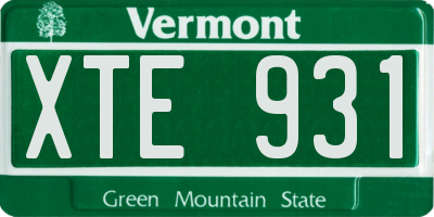 VT license plate XTE931
