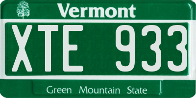 VT license plate XTE933