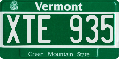 VT license plate XTE935