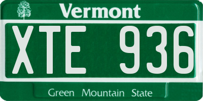 VT license plate XTE936