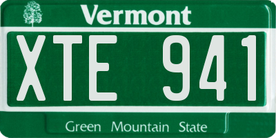 VT license plate XTE941