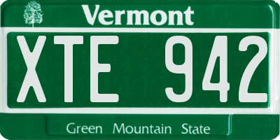 VT license plate XTE942