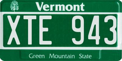 VT license plate XTE943