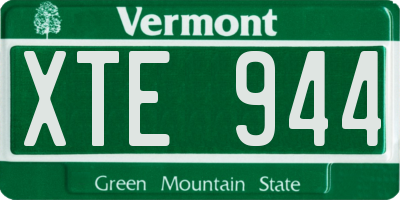 VT license plate XTE944