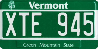 VT license plate XTE945