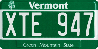 VT license plate XTE947