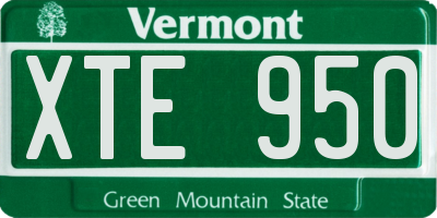 VT license plate XTE950