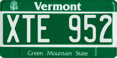 VT license plate XTE952