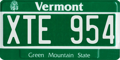 VT license plate XTE954