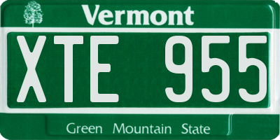 VT license plate XTE955