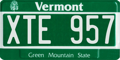 VT license plate XTE957